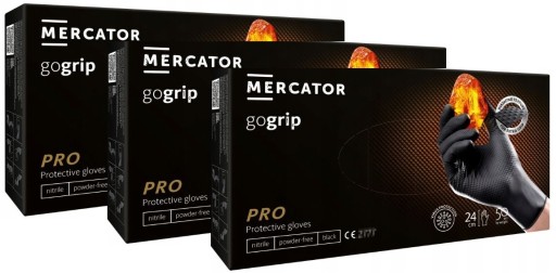 MERCATOR РУКАВИЧКИ НІТРИЛОВІ СИЛЬНІ BLACK GOGRIP L