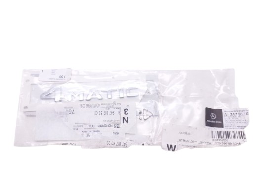 MERCEDES BENZ GLA ЕМБЛЕМА НАПИС НА КРАНІ ХРОМ 4MATIC A2478176000