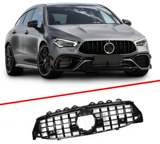 MERCEDES CLA C118 W118 X118 Решетка PANAMERICANA AMG GTR, черный глянцевый