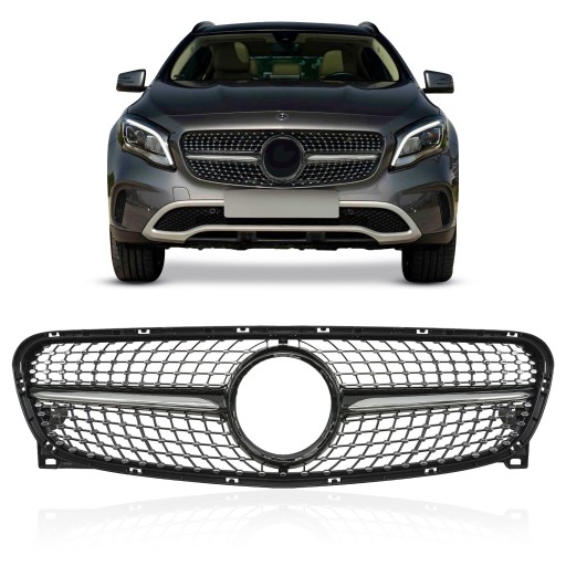 MERCEDES GLA X156 2013-2017 ДО ФЕЙСЛІФТИНГУ DIAMOND BLACK решітка