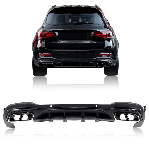 MERCEDES GLC X253 2019-2022 ПОСЛЕ ФЕЙСЛИФТИНГА ЗАДНИЙ ДИФФУЗОР С КОМПЛЕКТОМ PDC