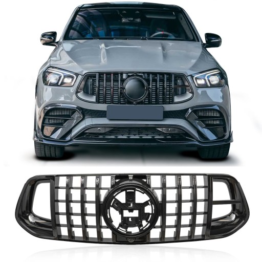 MERCEDES GLE W167 2019+ Решетка радиатора PANAMERICANA GT BRABUS STYLE ЧЕРНАЯ С КАМЕРОЙ