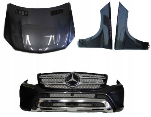 A1668851838 A1668800557 - MERCEDES GLS X166 166 МАСКА ПЕРЕДНИЙ БАМПЕР ПЕРЕДНІ КРИЛА СІРИЙ 755