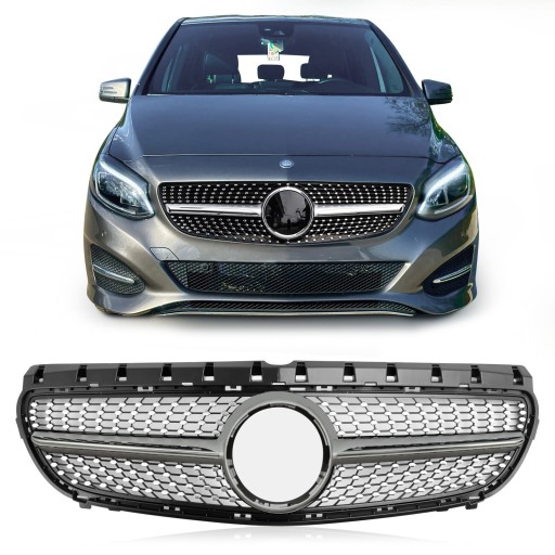 MERCEDES B CLASS W246 14-18 Решетка радиатора DIAMOND SILVER