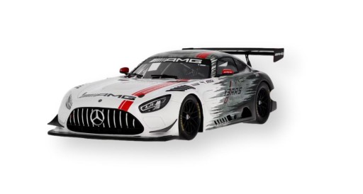 Модель автомобиля MERCEDES 1:18 AMG GT3 C190 серебристо-черный ОРИГИНАЛ