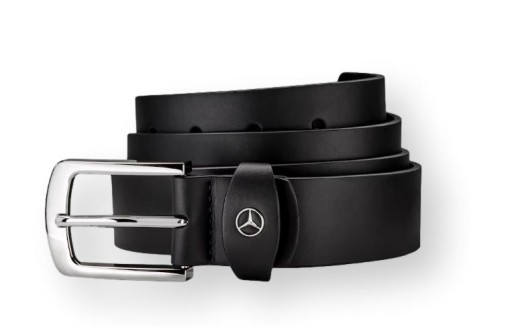 Шкіряний чоловічий брючний ремінь MERCEDES, чорний, ОРИГ