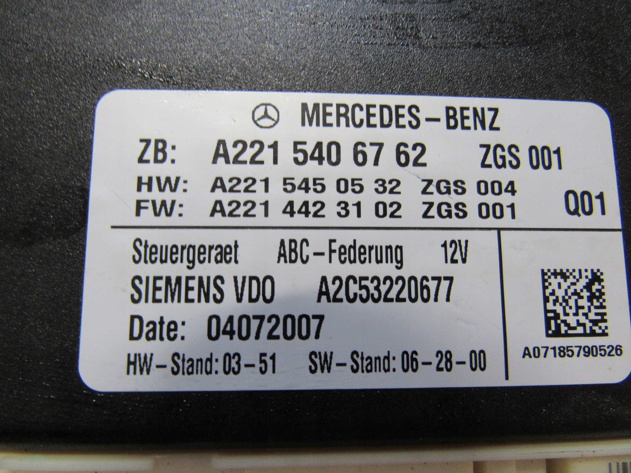 MERCEDES W216 модуль подвески ABC A2215406762