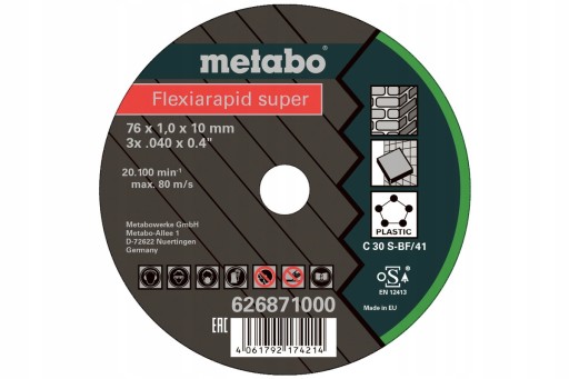 METABO 626871000 5x ДИСКИ 76x1x10 мм CC12 BL CC18