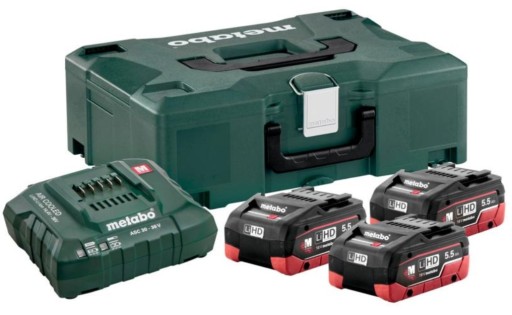 КОМПЛЕКТ АКУМУЛЯТОРІВ METABO 3 x 5,5Ah LIHD + ЗАРЯДНИЙ ПРИСТРІЙ ASC 30-36 В + КЕЙС