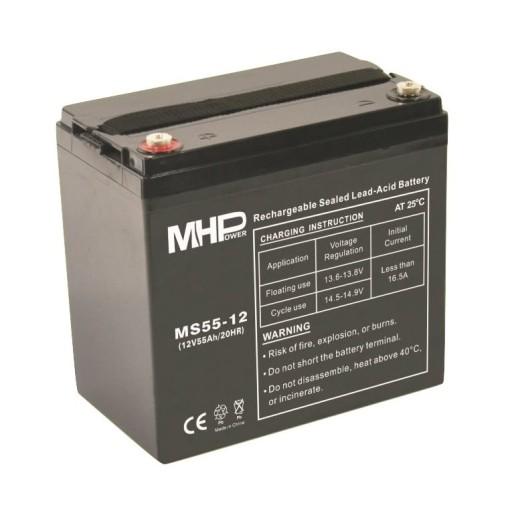 MHPower MS55-12 AGM свинцево-кислотний акумулятор 12V/55Ah, клема T1 - M6