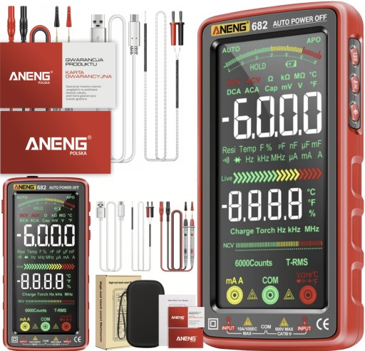 Універсальний вимірювач сенсорний РК-екран ANENG 683 TOUCH чохол акумулятор 1200mAh