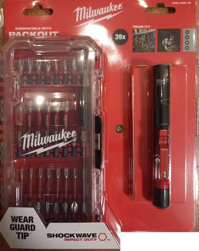 Ручковий ліхтарик MILWAUKEE IPL-LED 100lm IP67 + набір насадок 25 і 50 мм