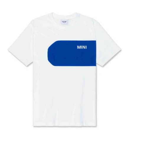 MINI OE Чоловіча футболка кругла горловина, біло-синя, розмір XL