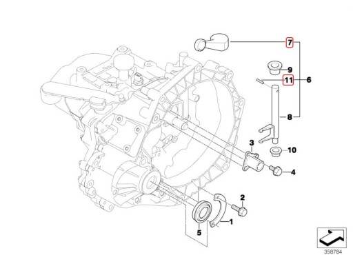 23117515840 21510530910 - Штифт рычага переключения передач MINI R50 7515840 0530910 OE