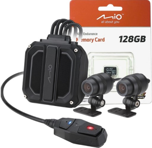 MIO MiVue M820WD Камера для вождения мотоцикла, две камеры + 128 ГБ