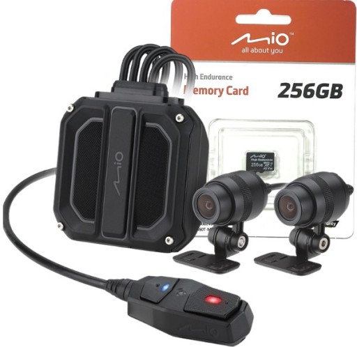 MIO MiVue M820WD Камера для вождения мотоцикла, две камеры + 256 ГБ