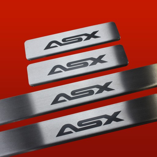 Накладки на пороги MITSUBISHI ASX 304 з нержавіючої сталі, чорні матові