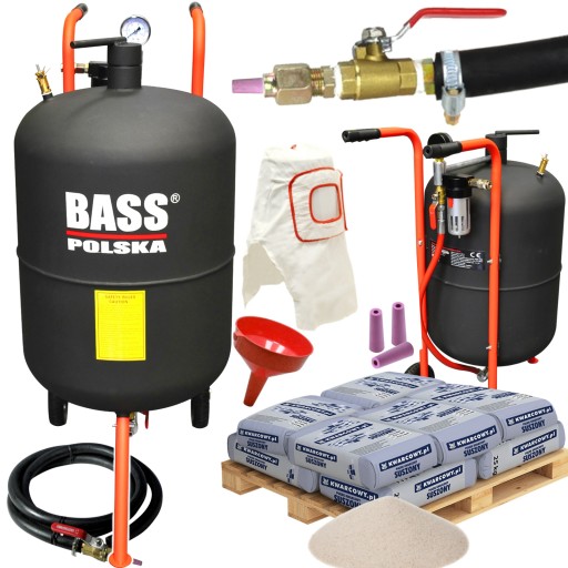 МОБИЛЬНАЯ СИФОННАЯ ПЕСОЧНАЯ МАШИНА 80л комплект + АБРАЗИВ 250кг ПЕСОК