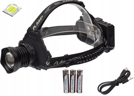 ПОТУЖНА СВІТЛОДІОДНА НАЛОЖНА ЛАМПА 10 Вт USB C АКУМУЛЯТОР 3X 18650 ZOOM POWERBANK WORKSHOP