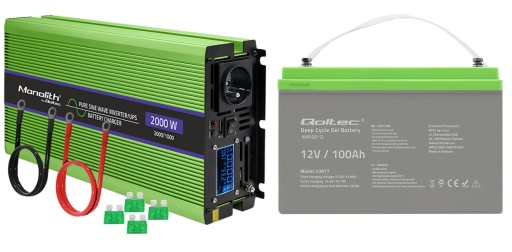 ПОТУЖНИЙ ПЕРЕТВОРЮВАЧ, ДЖЕРЕЛО ЖИВЛЕННЯ UNIVERSE 1000W DC AC З ГЕЛЕВИМ ВИПРЯМЛЮВАЧОМ 100AH