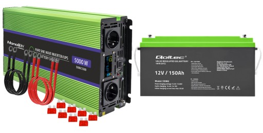 ПОТУЖНИЙ ПЕРЕТВОРЮВАЧ, ДЖЕРЕЛО ЖИВЛЕННЯ UNIVERSE 2500W DC AC З ГЕЛЕВИМ ВИПРЯМЛЮВАЧОМ 150AH