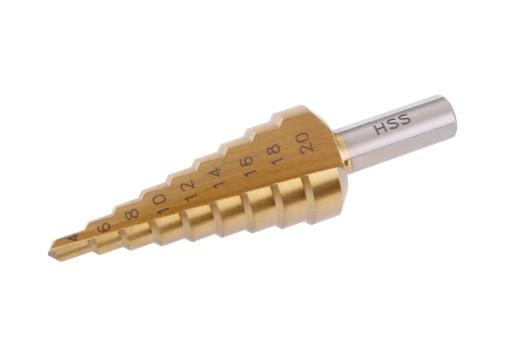 МІЦНЕ ТИТАНОВЕ СТУПІНЧЕНЕ СВЕРДЛО Конічне 4-20 мм