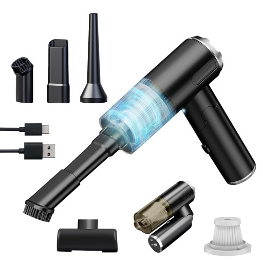 МОЩНЫЙ РУЧНОЙ БЕСПРОВОДНОЙ МИНИ АВТОПЫЛЕСОС 2 В 1 USB 4000 мАч