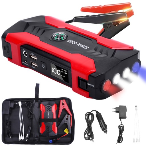 Мощный банк питания JUMP STARTER Booster фонарик 28000MAH + CLEMY