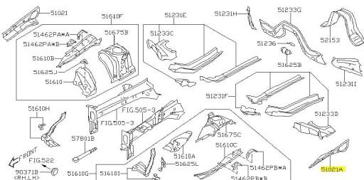 51021FL0309P - КРІПЛЕННЯ КРИЛА ВЕРХНЄ ЛІВЕ SUBARU IMPREZA XV