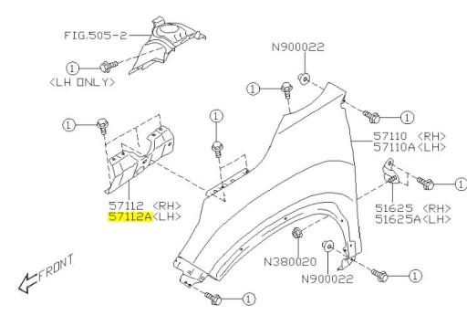 57160SJ0109P - КРІПЛЕННЯ КРИЛА ВЕРХНЄ SUBARU FORESTER V 2018-