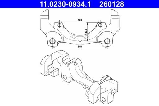 11-0230-0934-1-02 - КРЕПЛЕНИЕ ТОРМОЗНОГО СУППОРТА FORD FRONT GALAXY/MONDEO/S-MAX 1.6-2.5 06-15