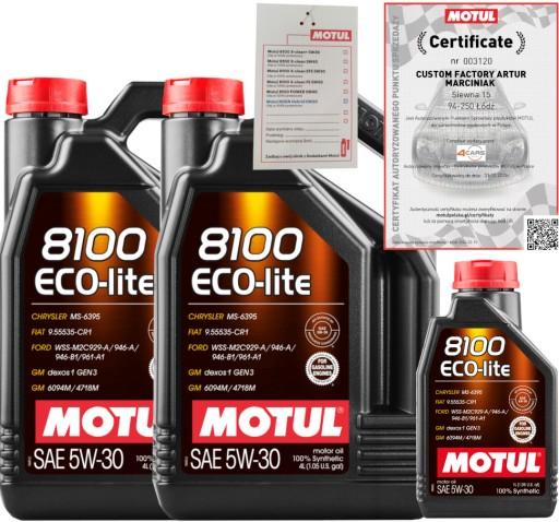 MOTUL 8100 ECO-LITE 5W30 9L GM DEXOS1 GEN3 FIAT 9.55535-CR1 + ПОДВЕСКА
