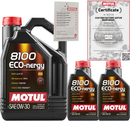 MOTUL 8100 ECO-NERGY 0W30 A5/B5 7L MB 229.6 BMW LL-01 FE + ПІДВІСКА