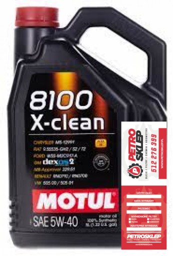 MOTUL 8100 X-CLEAN C3 5W40 5L