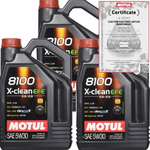 MOTUL 8100 X-CLEAN EFE 5W30 MB229.52 LL-04 GM 15л