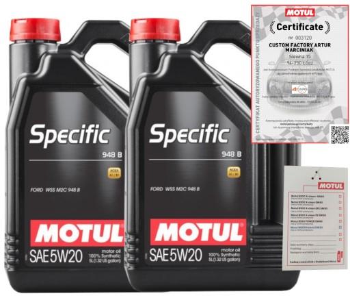 MOTUL SPECIFIC 948B 5W20 10L FORD WSS-M2C948-B + ПІДВІСКА