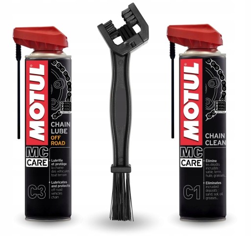 MOTUL OFF-ROAD ENDURO Set Cleaner C1 + C3 + Chain Lube + Brush