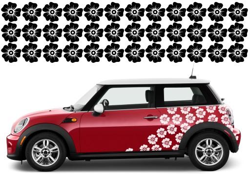 Мотив для авто камуфляж цветы 13X13CM 2 листа 72 шт