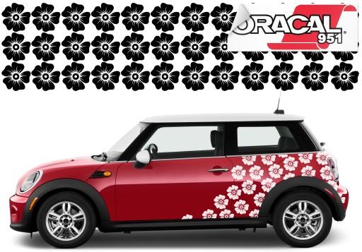 Тема для авто камуфляж цветы 13X13CM 2 листа 72 шт