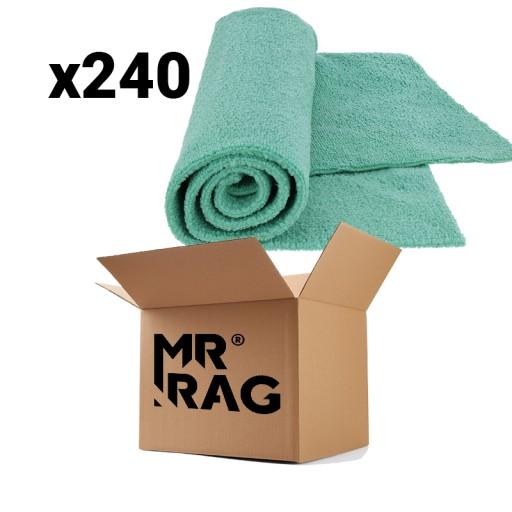 MR RAG 40x40см GREEN без краю 380GSM зелена безшовна мікрофібра 240 штук