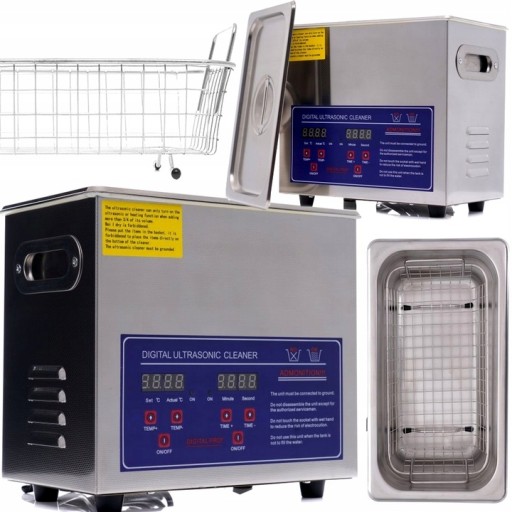 УЛЬТРАЗВУКОВОЙ ОЧИСТИТЕЛЬ 6,5 Л КОРЗИНА ДЛЯ ВАННЫ ПРОФЕССИОНАЛЬНАЯ