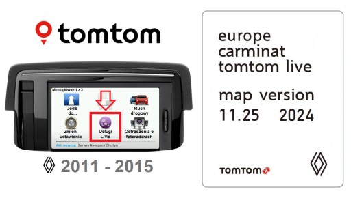 Карта Renault Carminat TomTom Live Laguna Clio 2023