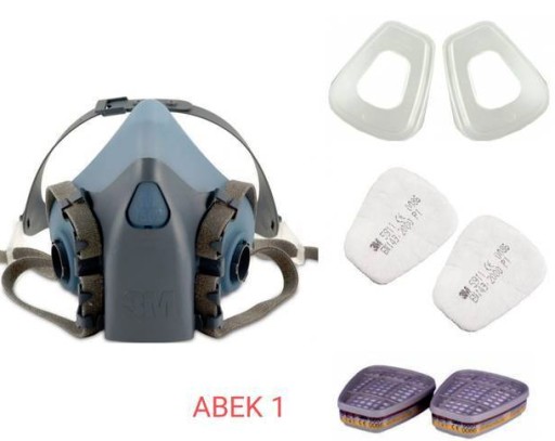 Маска РАЗМЕР М 3М 7502 нормального размера лица + комплект фильтров ABEK 392