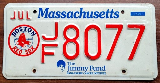 Массачусетс - номерной знак США