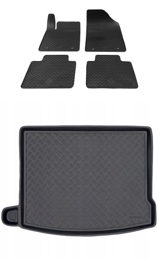 PE+RUBBER Килимки в багажник + MG HS килимки I одноповерховий, бензин 2022-2024 рр.