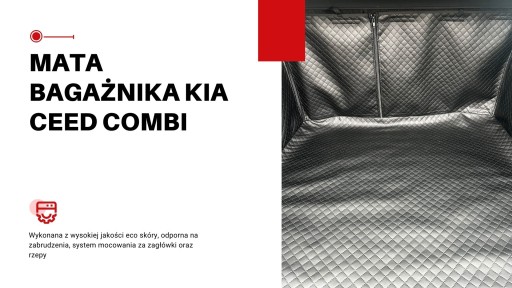 Килимок в багажник KIA Ceed COMBI екошкіра стьобана чорна