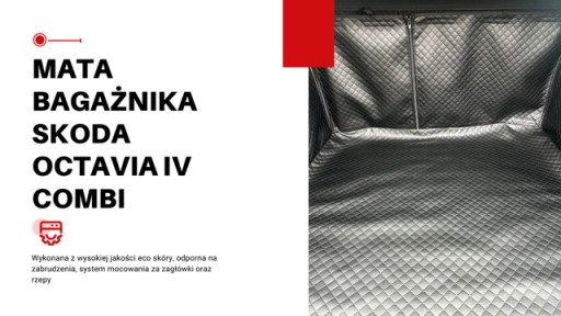 Килимок в багажник Skoda Octavia IV екошкіра стьобана чорна