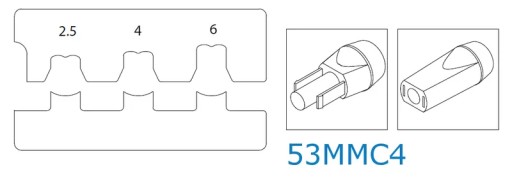 Плашки для разъемов mc4 фотоэлектрических панелей 0,5-6мм2 до 53P000