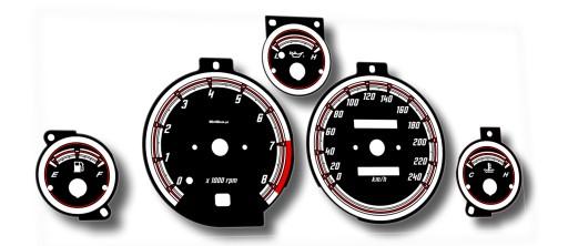 Maxda MX-5 Counter dials INDIGLO design 1 MoMan