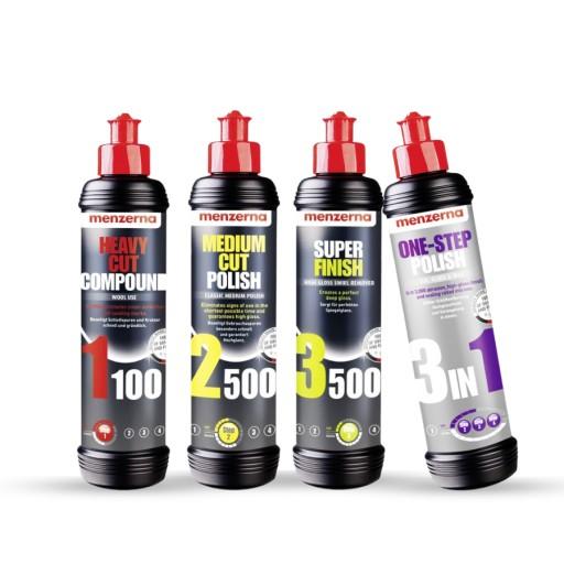 Menzerna 1100,2500,3500,3в1 набор полировальных паст для коррекции краски 4х250мл
